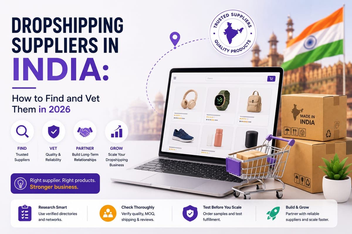 Drop shipping suppliers in India warehouse with packed orders ready for dispatch