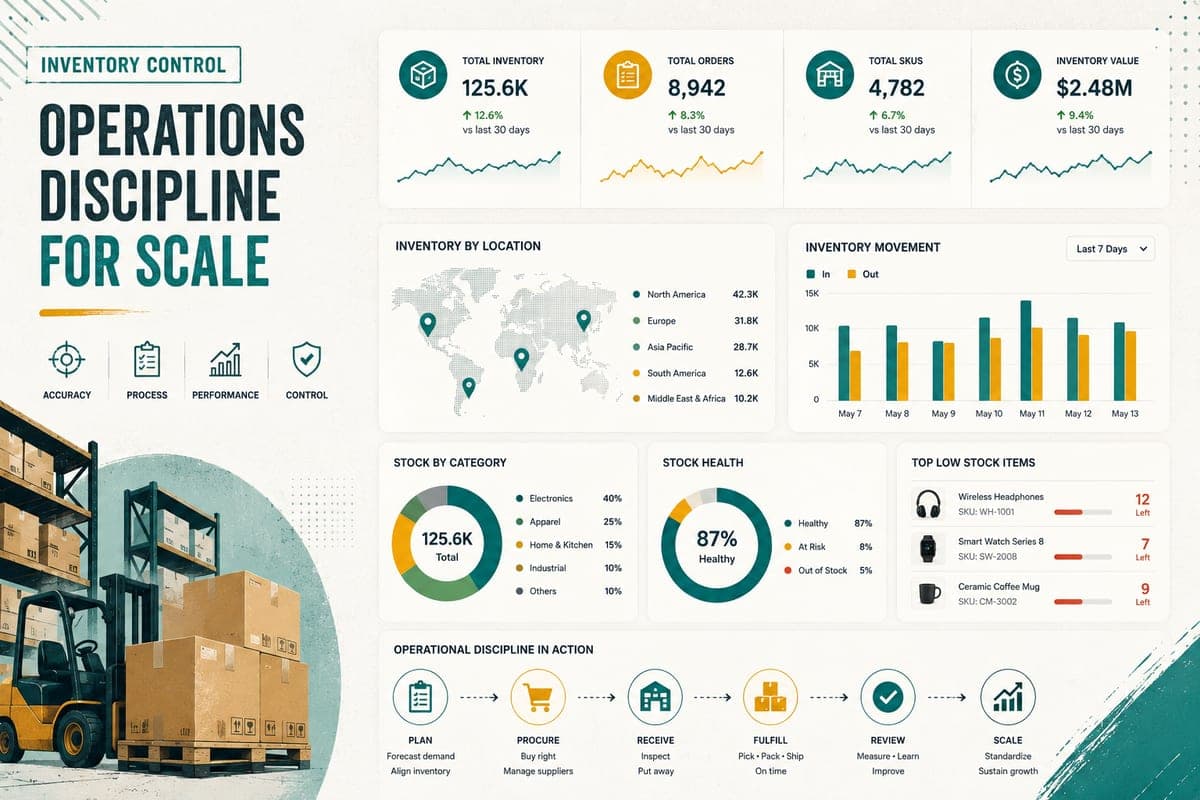 Inventory control practices showing operations discipline for scaling multi-channel ecommerce